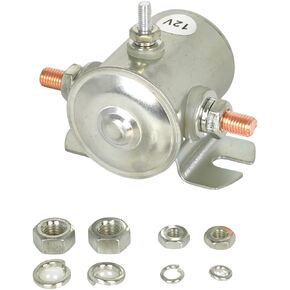 12V 3 Terminal Continuous Solenoid Relay 1114240 Compatible with Winch Marine Golf Cart SPST Max 200A 1114241 1114538 97240-X 70091714 974-1215-10-16934-1215-010-16 007277 SPST Grounded