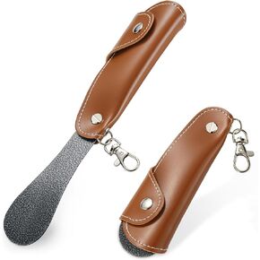 Metal Shoe Horn, Foldable Shoe Horn for Men and Women, Mini Shoe Horn for Kids, with Keychain and Holster
