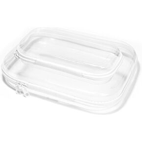 GREATLINK Clear Makeup Bag Set, Portable Travel Toiletry Bag for Women, Clear Travel Bags for Toiletries, PVC Clear Hard Shell Zipper Case for Airport Airline Compliant, 2 Pack