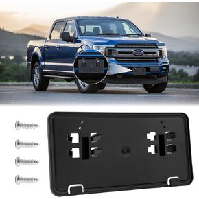 PIFOOG Front License Plate Bracket for Ford F150 2021 2022 2023 F-150 Car Exterior Accessories Black Bumper License Holder Frame Mount Cover Protector ABS 1PC