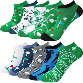 10 Pairs Men's Golf Socks Novelty Athletic Low Cut Golf No Show Sock Golfer Gift for Men Christmas Birthday Gifts