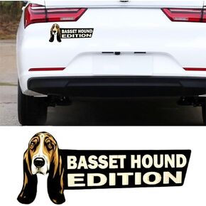 Dog Edition Car Badges Laser Cutting Car Vehicle Emblem,3D Car Badge Automotive Decals Stickers Funy Animal Decor Car Accessories Gifts for Car Truck Rv Boat Exterior Decoration (Basset Hound)