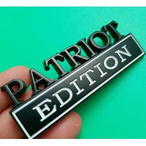 Patriot Edition Emblem with Strong Adhesive, Patriot Car Emblem 3D Badge Decal Car Truck Replacement Compatible with Universal Vehicle, Car, Truck, SUV (Black White)