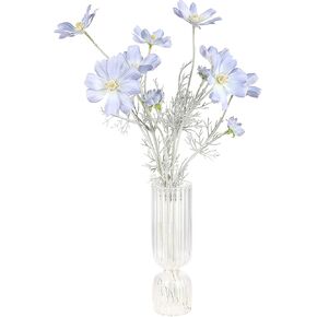 2 Pcs Artificial Fake Flowers Cosmos Silk Flowers Arrangements Faux Flowers for Vase Blue Flowers Plastic Floral Table Centerpieces Wedding Bouquets Decoration for Garden Party Decor (Blue)