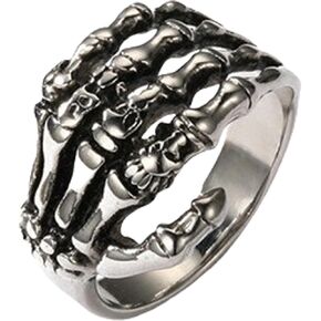 Gothic Skull Palm Ring Vintage Skull Skeleton Ring Dark Punk Style Palm Ring Gothic Biker Ring Cool Ring Goth Ring Halloween Party Jewelry for Women and Men