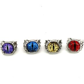 Vctitil 4 Pcs Devil Evil Eye Ring Demon Eye Ring Hell Demon Ring Men Alloy Rings Chinese Dragon Claw Rings Gothic Punk Rings Halloween Accessory
