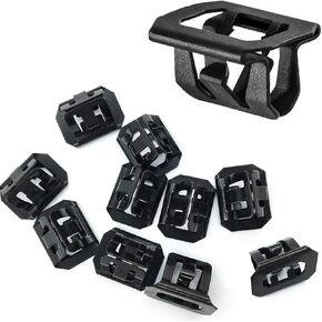 مجموعة مشابك تثبيت جسم السيارة مكونة من 10 قطع، مشبك تثبيت للشبكة الأمامية بغطاء ممتص الصدمات من قطعة واحدة، ملحقات بديلة متعددة الأغراض، متوافقة مع بويك كاديلاك هامر جي إم سي شيفروليه أولدزموبيل (أسود) in Kuwait