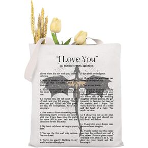 MAOFAED Literary Inspired Gift Canvas Tote Bag For Book Lover Bookish Merchandise Reader Gift Librarian Gift