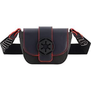 Star Wars Crossbody Bag, Galactic Empire Mini Handbag with Adjustable Shoulder Strap, Black