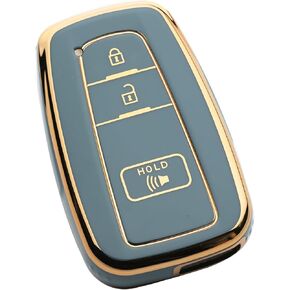 Key Fob Cover Fit for Toyota 4Runner C-HR Corolla RAV4 Highlander Prius Prime C V AWD-e Smart 3 Buttons Key Fob