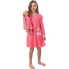 Bow Dream Toddler Girls Dress Cute Girl Clothes for Party Birthday Holiday Red Dots