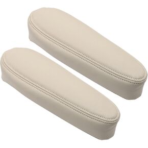 FZJDSD 2pcs Light Neutral Tan 522 Leather Seat Armrest Cover Compatible with Chevy Tahoe Suburban GMC Yukon Cadillac Escalade 1999 2000 2001 2002 2003 2004 2005 2006