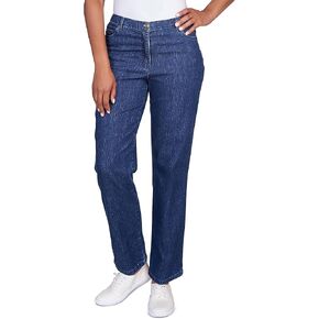 Ruby Rd. Womens Womens Mid-Rise Fly-Front Classic Denim Ankle Pant