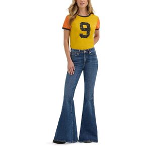 Wrangler Women's x Wilson Lainey Bell-Bottom, Baskin Blue Wash