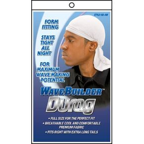 Wavebuilder Liquid Wavebuilder Durag Extra Long Tails Black #192, 1 Ea, 1count