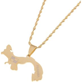 Stainless Steel Panama Map Pendant Necklaces Panamanian Maps Jewelry Gifts
