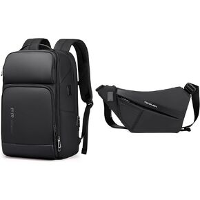 FENRUIEN Laptop Backpack 17 Inch and Lightweight Chest Bag, Black