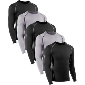 Boys Compression Shirts Youth Compression Shirt Long Sleeve Boys Athletic Baselayer 4,5 Pack