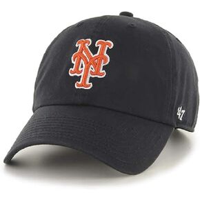 47 MLB Clean Up Primary Logo Alternate Color Adjustable Hat Cap - One Size (US, Alpha, One Size, Atlanta Braves Navy Pink)