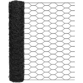 Garden Poultry Black Chicken Wire - 16.5 '' × 393 '' Chicken Wire for Crafts, Garden Fence Animal Barrier, 1 inch Mesh Poultry Netting Fence, Pet/Rabbit/Chicken Wire Fencing