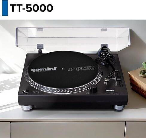Gemini Sound TT-5000، قرص دوار ذو عزم دوران عالي مع USB - رقمنة الفينيل، مضخم صوت مدمج، 33/45/78 دورة في الدقيقة، التحكم في درجة الصوت، جاهز للدي جي in Kuwait