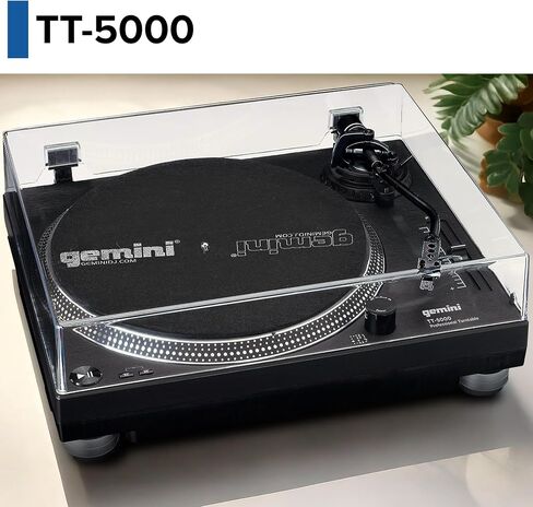 Gemini Sound TT-5000، قرص دوار ذو عزم دوران عالي مع USB - رقمنة الفينيل، مضخم صوت مدمج، 33/45/78 دورة في الدقيقة، التحكم في درجة الصوت، جاهز للدي جي in Kuwait