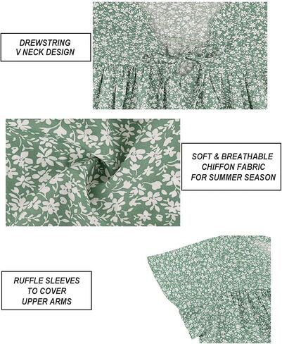 RITERA Plus Size Blouse for Women V Neck Short Sleeve Tops Pullover Flower Pattern Shirts Oversize Tunic 12W-28W Xl-5Xl in Saudi Arabia