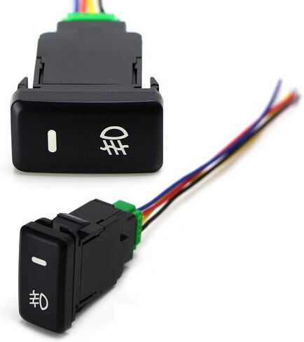 مفتاح ضغط على شكل مصنع iJDMTOY 4 أقطاب 12 فولت مع مصابيح مؤشر خلفية LED متوافقة مع مصابيح الضباب، DRL، شريط إضاءة LED، إلخ (حجم قياسي 39 مم) in Saudi Arabia