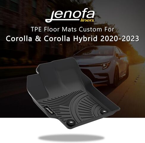 Jenofa-Floor Mats for Corolla 2008-2013 Floor Liner Waterproof All Weather Car Mats Custom Fit Corolla Durable TPE Rubber High Edge Protection Car Mat for 2013 Corolla Accessories Black in Saudi Arabia