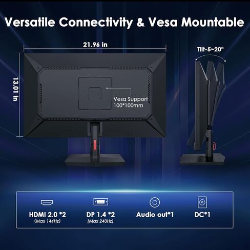 شاشة ألعاب 27 بوصة 360 هرتز 1440 بكسل، لوحة QD-OLED من الجيل الثالث، 0.03 مللي ثانية GTG True 10 بت، HDR400 109% DCI-P3 147% sRGB، مكبرات صوت * 2 ارتفاع محوري قابل للإمالة من النوع C HDMI 2.1، DP1.4، G27T8T in Saudi Arabia