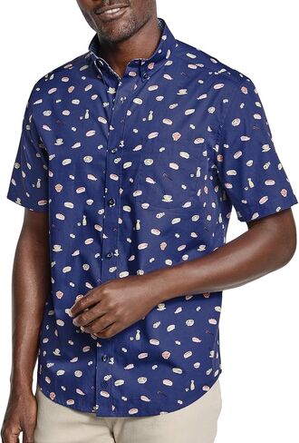 Johnston & Murphy Men's Short Sleeve Sushi Print Shirt in Saudi Arabia