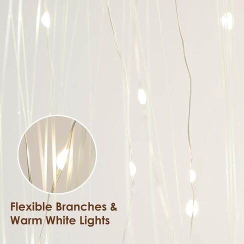 6FT Lighted Willow Tree, Lighted Weeping Willow Artificial Tree with Light-Control for Thanksgiving Christmas Halloween Festival Decor, White in Saudi Arabia