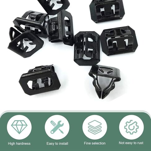 مجموعة مشابك تثبيت جسم السيارة مكونة من 10 قطع، مشبك تثبيت للشبكة الأمامية بغطاء ممتص الصدمات من قطعة واحدة، ملحقات بديلة متعددة الأغراض، متوافقة مع بويك كاديلاك هامر جي إم سي شيفروليه أولدزموبيل (أسود) in Kuwait