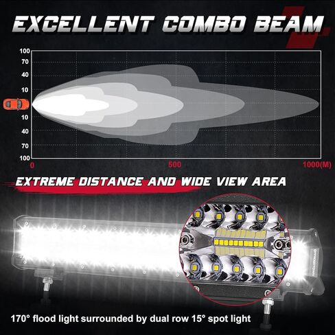 القرون LED، OFFROADTOWN 2pcs 6 بوصة 240W أضواء القيادة على الطرق الوعرة LED شريط ضوء العمل بقعة الفيضانات كومبو أضواء الضباب مكعبات LED مقاومة للماء لشاحنة قارب بيك اب UTV ATV البحرية دراجة نارية in Kuwait
