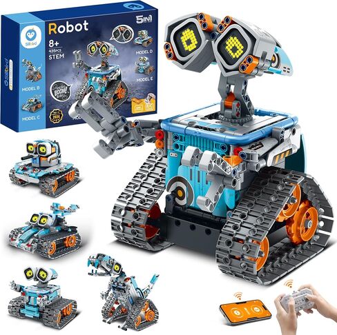 Sillbird STEM Robot Building Toys for Boys Ages 8-13, Remote & App-Controlled 5in1 Wall Robot Educational Coding Technic Set for Kids, Creative Gifts for Boys Girls Aged 8 9 10 11 12 13+ (435 Pieces) in Kuwait