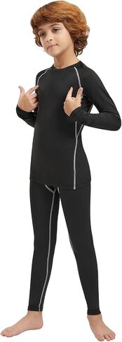 Boys Compression Shirts Youth Compression Shirt Long Sleeve Boys Athletic Baselayer 4,5 Pack in Saudi Arabia