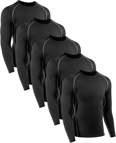 Boys Compression Shirts Youth Compression Shirt Long Sleeve Boys Athletic Baselayer 4,5 Pack in Saudi Arabia