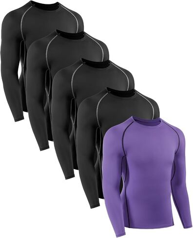 Boys Compression Shirts Youth Compression Shirt Long Sleeve Boys Athletic Baselayer 4,5 Pack in Saudi Arabia