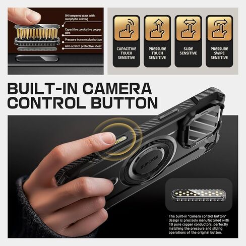 حافظة SUPCASE لهاتف iPhone 16 Pro Max مع حامل غطاء الكاميرا (UBMag XT)، [متوافقة مع MagSafe] [مسند مدمج] [حماية من الدرجة العسكرية] حافظة هاتف مغناطيسية متينة شديدة التحمل، أسود in Saudi Arabia