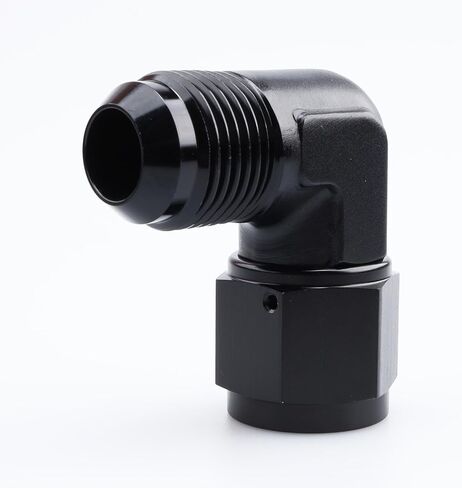 2PCS -3 AN Male to Female 90 Degree Elbow Swivel Hose Fitting Adapter Aluminum Black in Saudi Arabia