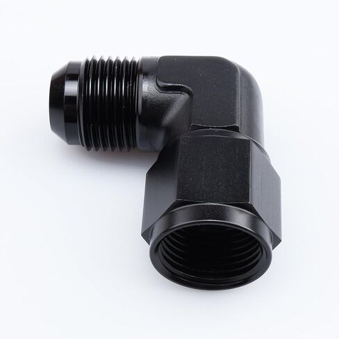2PCS -3 AN Male to Female 90 Degree Elbow Swivel Hose Fitting Adapter Aluminum Black in Saudi Arabia