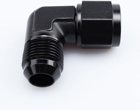 2PCS -3 AN Male to Female 90 Degree Elbow Swivel Hose Fitting Adapter Aluminum Black in Saudi Arabia