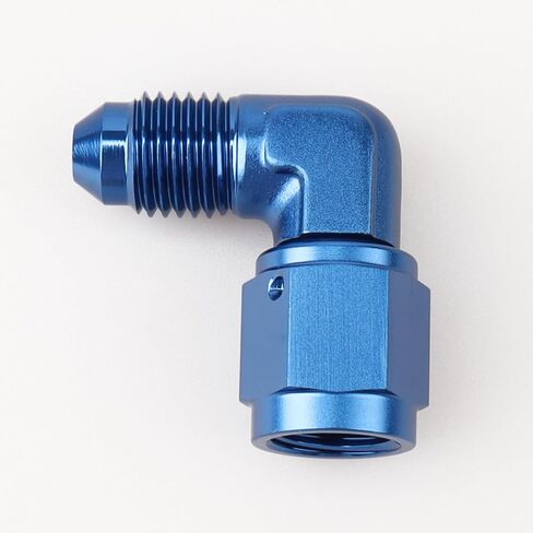 2PCS -3 AN Male to Female 90 Degree Elbow Swivel Hose Fitting Adapter Aluminum Black in Saudi Arabia