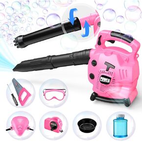 Bubble Leaf Blower for Toddlers - Upgrade Kids Bubble Machine with Gardening Tool Set Toy Leaf Blower, 2 in 1 with Extra Bubble Blower Kit Outdoor Summer Hoilday Party Toys for Boys Girls Age 3 4 5+