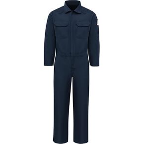 معطف رجالي كبير وطويل مقاوم للهب من Bulwark مقاس 4.5 أونصة Nomex IIIA Premium Coverall، كحلي، 50 طويل