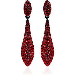 Rhinestone Earrings for Women Black Earrings Sparkling Earrings Dangling Cystal Wedding Prom Earrings Party Accessories New Year Christmas Gifts Stocking Stuffers