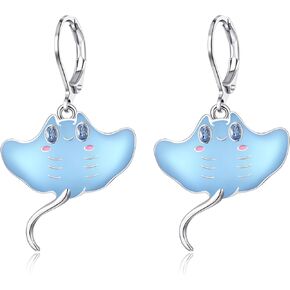 Sea Animal Earrings Orca/Stingray Leverback Earrings Ocean Animal Jewelry Animal Gifts for Women Daughter Birthday