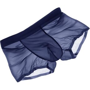 Mens Ice Silk Boxers Briefs Sexy Cooling Trunks Underwear Super Thin Bulge Pouch Boxers