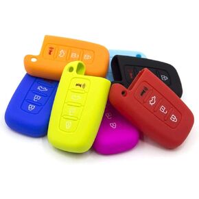 Smart Key Silicone Case Cover 4 Button Fits Hyundai Kia Elantra, Genesis Coupe, Sonata, i30, Sportage, Sorento, Forte Koup, Optima K5 (Light Blue)
