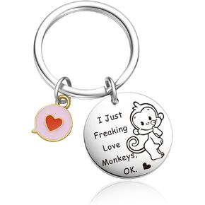 Monkey Charm Keychain Monkey Lover Keyring Girlfriend Gifts Cousin Jewelry Wife Gifts Mom Gift